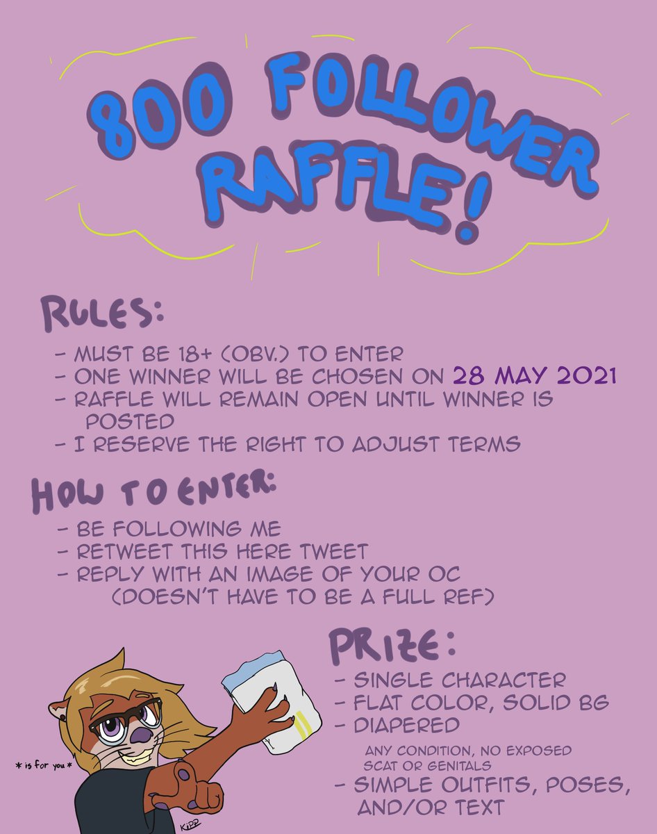 Now that Twitter crop is gone, how bout a... 800 follower raffle?! 🎉 Please read the rules and follow them, or your entry won't be considered. GOOD LUCK EVERYONE!