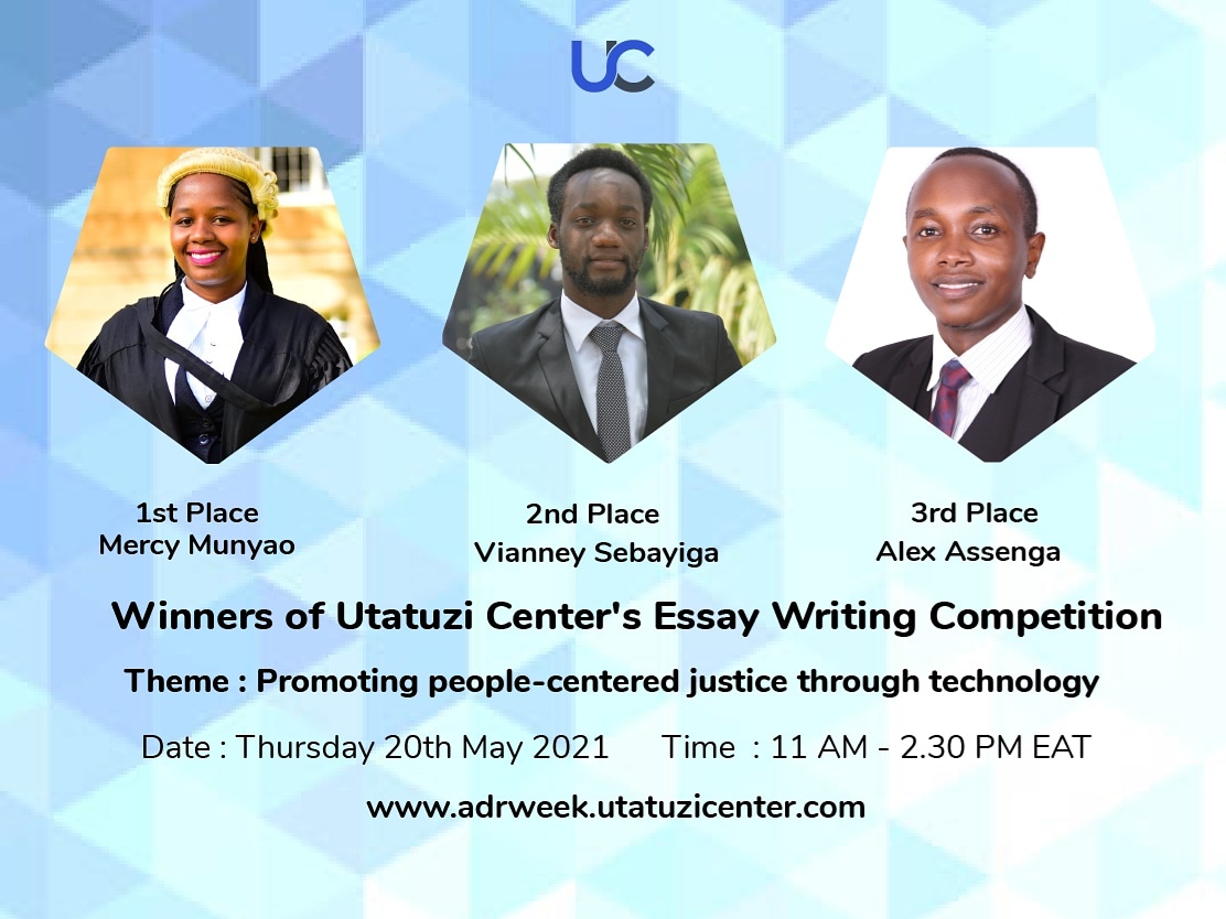 utatuzi's tweet photo. Congratulations to the winners of our Essay Writing Competition!
This marks the end of our ADR Week. The massive global attendance and participation have humbled us.  To our panellists, speakers, partners,  attendees and followers, we say a big thank you!!
#ADRWeek #ADRAwareness https://t.co/nzcIWXYNWf