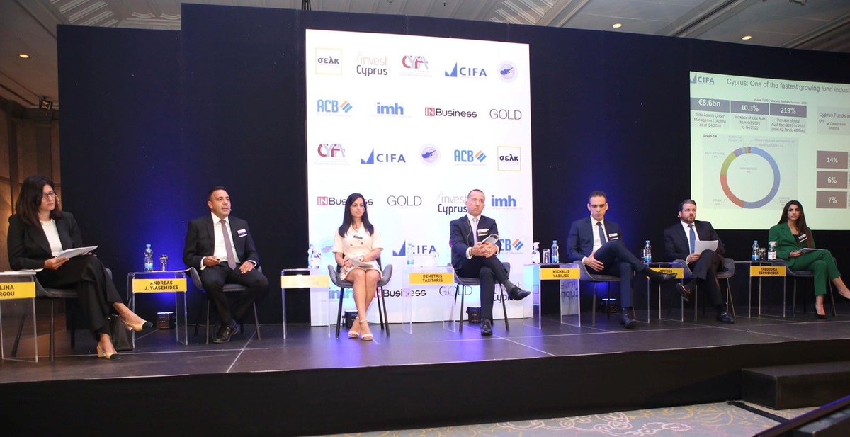 InvestCyprus's tweet photo. Invest Cyprus Board Member, @spyros_vass discussing the future of the Cyprus Investment Funds sector amongst a panel of industry experts
#profservconfcy https://t.co/fOt4bkSPVB