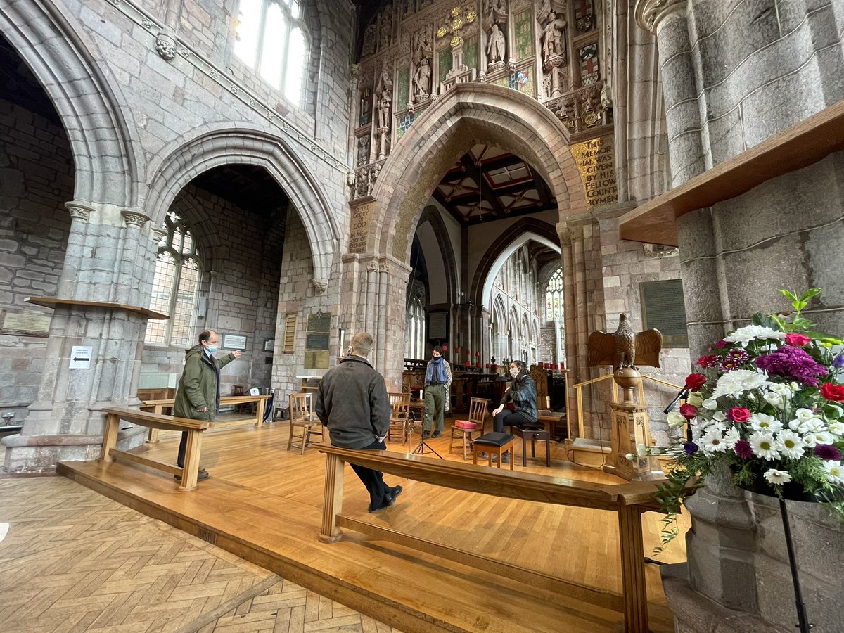 We’re in the beautiful St. Boniface church in Crediton, Devon, today for our first LIVE AUDIENCE concert in a bloody long time!! Very exciting friends, very exciting.