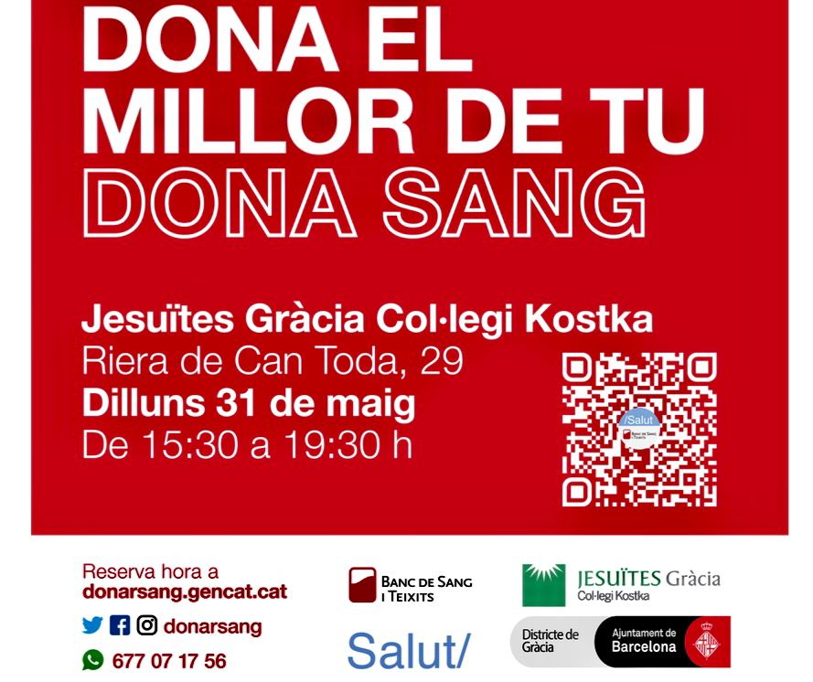 Kate_3_3's tweet photo. Un petit gest que pot salvar vides ✨. L'alumnat de #NEI5 de #JEGràcia ho te clar al fer aquesta campanya dintre del projecte #Hoportemalasang. @JesuitesEdu @donarsang https://t.co/zo72RbOCaT