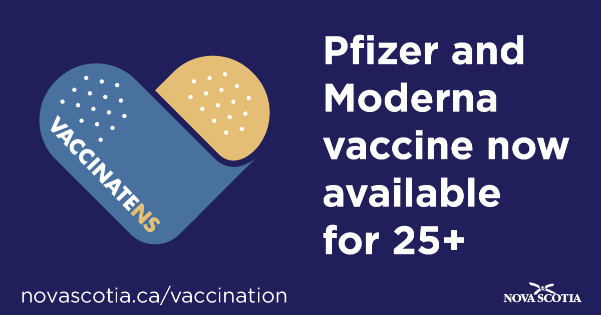 nsgov's tweet photo. People Aged 25 to 29 Now Eligible for Pfizer and Moderna Vaccines https://t.co/CmfROZQN1J https://t.co/InH1FTfWwu