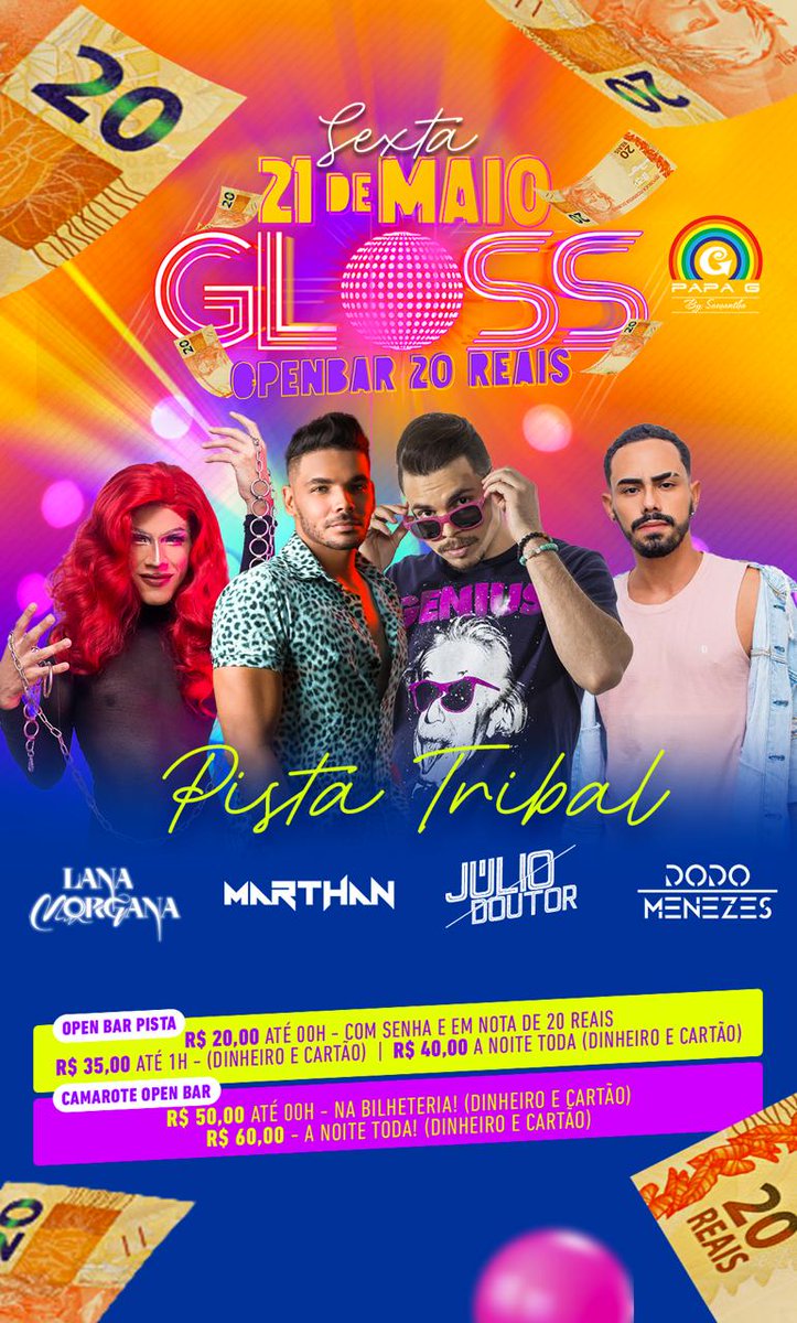 EventosLgbtt's tweet photo. AMANHÃ TEM @festaglossrj OPEN BAR A 20 REAIS ATÉ MEIA NOITE OBS: ENTREM COM A NOTA DE 20 TROCADA PRA NÃO  ENFRENTAR FILA OK https://t.co/LqM2WXWIgu