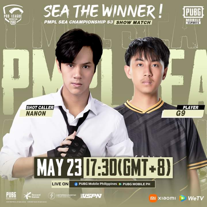 Nanon_KorapatPH's tweet photo. Check out our Showmatch team! ⭐
------⚔️------
Nanon Korapat ╳ RRQ.G9
Who will be the Shot Caller? Watch PMPL SEA CHAMPIONSHIP LIVE this May 23 17:30 (GMT+8) on:
📺 https://t.co/F6jopLiiCI
#PUBGMOBILE #PMPL #PMPL2021 #PMPLS3 #PMPLSEAS3 #BeTheOne
#NanonKorapat #nanon_korapat https://t.co/TXfe3KlU5N