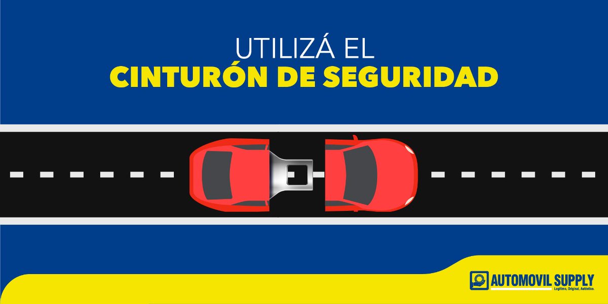 AutomovilSupply's tweet photo. Usar el cinturón de seguridad reduce en un 90% el riesgo de heridas graves. Su objetivo principal es impedir el desplazamiento violento de los ocupantes ante una desaceleración inesperada. https://t.co/EWN7SN5lf4