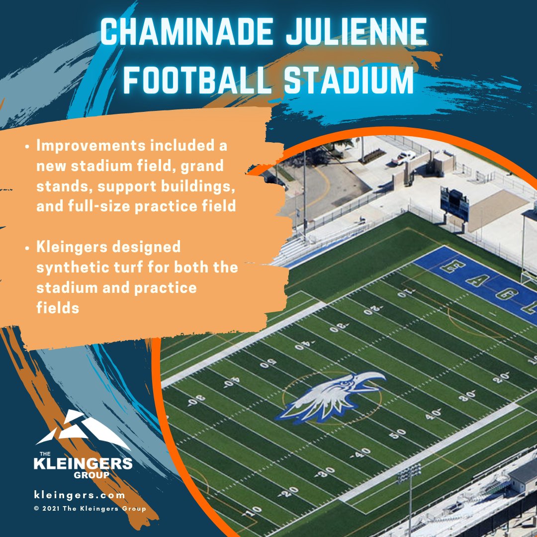 kleingers's tweet image. Today we spotlight the @cjeagles football #field. Bet you didn’t know that #Kleingers developed the drainage system that allows the fields to be playable all year round?  #DowntownThursday