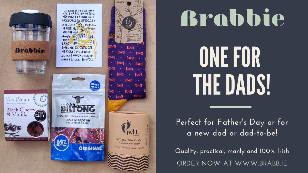 We are delighted to announce (just in time for #FathersDay!) our latest addition to the #BrabbieBox range: The Big Daddy Box!

Premium gifts from the finest #Irish businesses, any Dad will enjoy it.

#FathersDayGift #NewDad #DadJokes #Daddy #ShopLocal #ShopIrish #giftsforhim