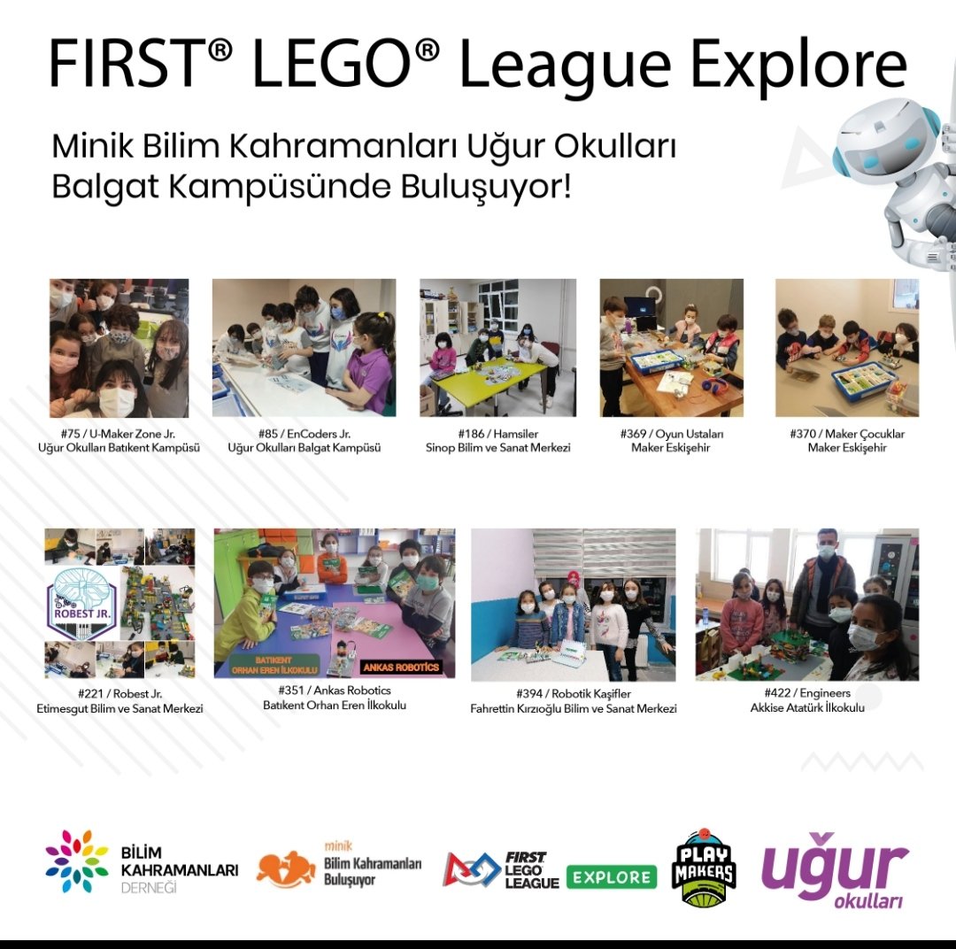 Ev sahipliği yaptığımız FLL Explorer/Minik Bilim Kahramanları Buluşuyor festivali 23 Mayıs'ta online olarak gerçekleşecek.Minik Bilim Kahramanlarımıza Eğlenceli Festival Günü Dileriz 🤖<a href="/BilimKahraman/">Bilim Kahramanları</a>  #UmutBilimde

<a href="/nilcicek/">Nil Çiçek</a> <a href="/ardaergez/">Arda ERGEZ</a> <a href="/elifkarakusugur/">Elif Karakuş</a> <a href="/Gozde_Gencer/">Gözde GENÇER</a>  <a href="/metinakcaa/">MetinAkça</a>