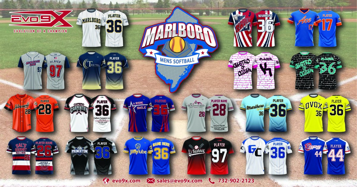 | 𝐌𝐀𝐑𝐋𝐁𝐎𝐑𝐎 𝐌𝐄𝐍'𝐬 𝐒𝐎𝐅𝐓𝐁𝐀𝐋𝐋 𝐋𝐄𝐀𝐆𝐔𝐄 | Get professional and high-quality softball jerseys, stand out from your competitors in the Marlboro league. 𝐂𝐨𝐧𝐭𝐚𝐜𝐭: sales@evo9x.com | +1 732-902-2123 | hubs.ly/H0NMfpF0 #Evo9x #CustomSublimatedJerseys