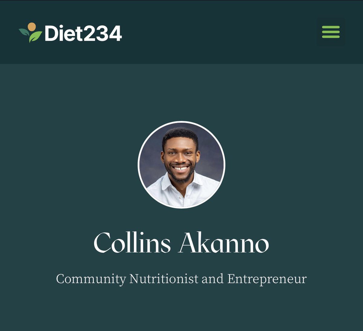 Diet_234's tweet image. Meet Collins Akanno, our founder and a Diet234 consultant.

Book a consultation with him - 
diet234.com/collins-akanno

Check out his profile below 👇

#Diet234 #Diet234Consultant