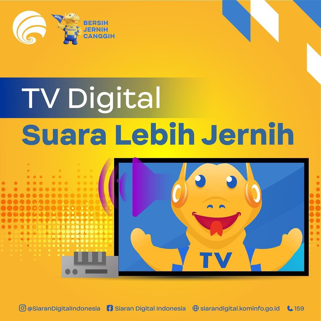 siarandigital's tweet photo. Halo #SobatDigital,
#MODInfo migrasi siaran TV Digital akan menghadirkan pengalaman baru bagi #SobatDigital saat menikmati tayangan televisi. Setelah Set Top Box (STB) terpasang, #SobatDigital akan menikmati tayangan dengan suara yang #JERNIH. https://t.co/1afD5aEyYN