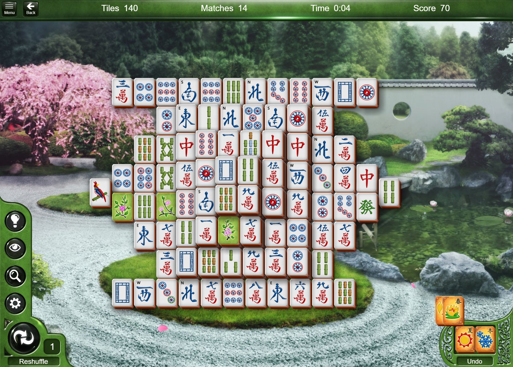 Microsoft Mahjong matching game