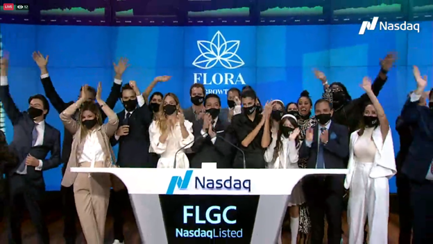 floragrowthcorp's tweet photo. An exciting day for #FloraGrowth! We had the honor of ringing the @Nasdaq closing bell &amp; highlighting our company's incredible journey. Proud to be a part of this growing industry. Today is just the beginning! $FLGC

#cannabis #growth #NASDAQ https://t.co/LSxcbFnes7