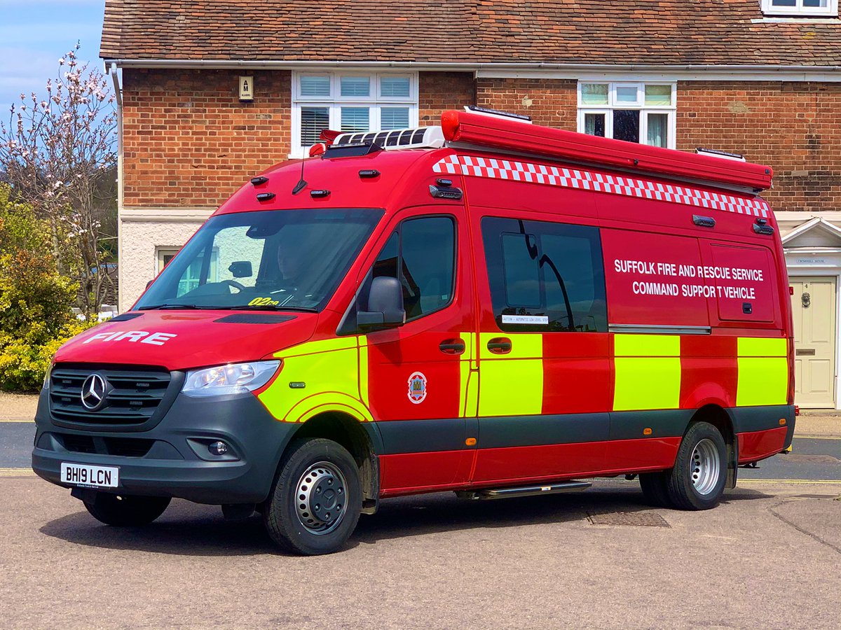 EasternFirePics's tweet photo. New CSV #CommandSupport Vehicle built by #Babcock on a #Mercedes #Sprinter chassis for @SuffolkFire π this is 1 of 3 vehicles this example allocated to #Woodbridge fire station in #Suffolk π the other two vehicles are allocated to #Ixworth & #Beccles .. @MercedesBenz https://t.co/99aRrzEZ6J