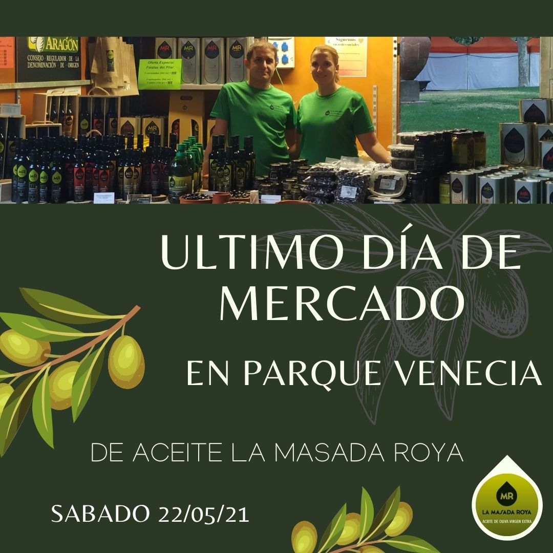 Este próximo sábado, día 22, nos despedimos del Mercado de Parque Venecia. Esperamos volver después del Verano, en #Septiembre 
Estos meses podéis hacernos vuestras compras:
⏩ Web: masada-roya.es 
⏩ ☎️ o WhatsApp 627027366
