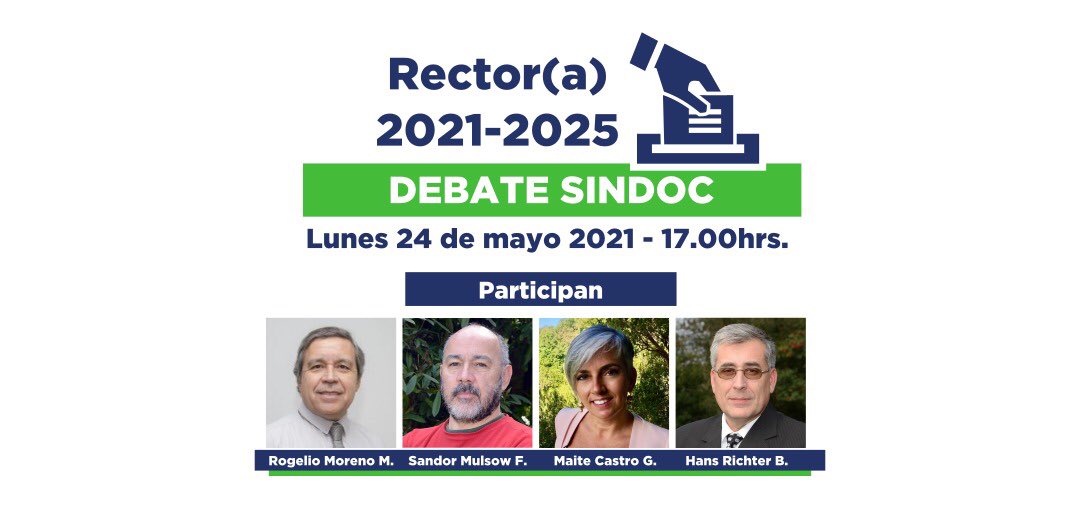 SindocUach's tweet photo. [🔴DEBATE RECTORÍA]
Como #SINDOC realizaremos este  🗓lunes 24 de mayo
⏰ A las 17:00hrs
Un debate con los 4 candidatos a rectoría:
@gaia_stegui 
@rogeliouach2021 
@SandormulsowG 
@UaRichter 
🎙 Escúchanos por la 90.1FM o por el Facebook Live de @radiouachvaldivia #uach https://t.co/djhvyvBoaO