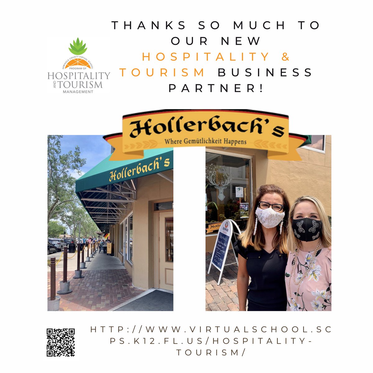 We are so excited to introduce you to our new Hospitality and Tourism business partner Hollerbach's. Make sure to check them out and support them. Tell them SCVS sent you.