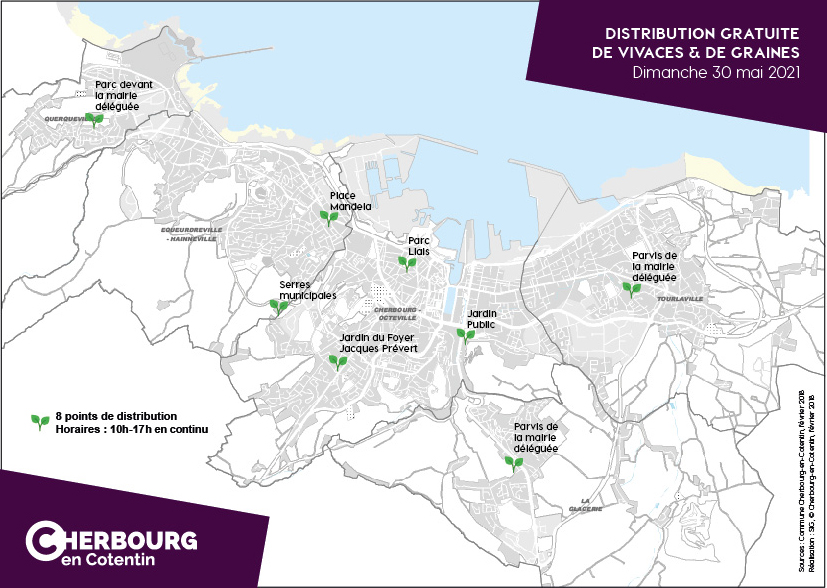 VilleCherbourg's tweet photo. 🟢 Dimanche 30 mai, la Ville de #CherbourgEnCotentin offrira à ses habitants 
🌼 8 000 plantes utiles à choisir parmi 6 variétés
🌱 et des sachets de graines pour fleurir les pieds de mur et favoriser la biodiversité. 
ℹ️ https://t.co/fPj1uMSgKQ https://t.co/LJ3A4eHGB7