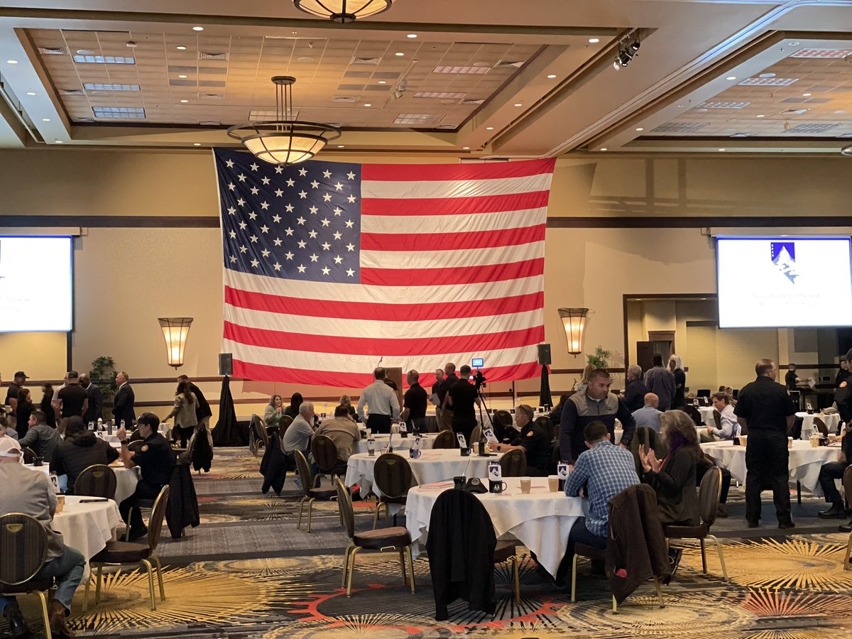 TMFPD's tweet photo. .@NNPSNINC Resiliency Conference underway at the Reno Ballroom. Opportunity for all first responders including fire, police, ems, military, dispatch and others to come together and lift each other up. 🇺🇸#MentalHealthAwareness #StayStrong #StayHealthy https://t.co/EtU7f424EC