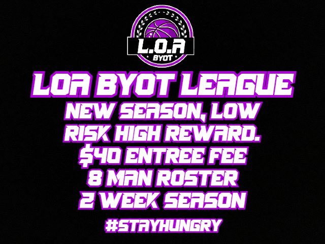 🚨 LOA SZN2 BYOT Registration 🚨 

Season includes: PreSzn “StayHungry” Tournament, open schedule regular season, playoffs, and much more.

forms.gle/UA5JAPZ7saJSXt…

♥️ &amp; ♻️ appreciated 

<a href="/WalkOnWarriors/">⚠️ Walk-On Warriors</a> <a href="/youFamousEnough/">2KL</a> @PlayersCircleES <a href="/Nba2kPool/">NBA2K Player Pool</a> <a href="/2kCompGames/">Jelani Mitchell</a> <a href="/Big_Brudda_PURP/">Coach Purp</a>