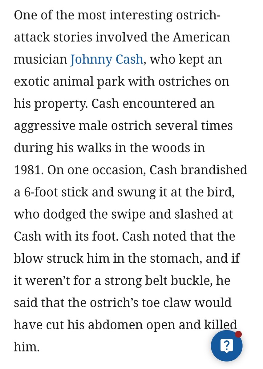 Pennsive's tweet photo. @beansaladpod Surely Ostrich is in the running? Pun intended. Any bird that can yield this story has to be right up there. It's so wonderful I didn't even bother fact checking https://t.co/mftOxhocCn