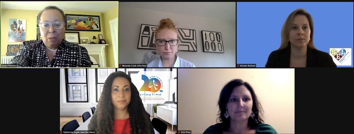 PrimeTimePBC's tweet photo. @KatherineGopie and @KristenRulison join the #RB21 Plenary to discuss what they learned about partnering across school and #OST settings. "SEL has allowed us to think outside of the school and leverage partners across the county, such as @birthto22." - Katherine Gopie #SELPBC https://t.co/nIQyc0h1wJ