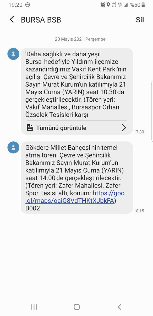 Sayın <a href="/Alinuraktas70/">Alinur AKTAŞ</a> ve  <a href="/bursabuyuksehir/">Bursa Büyükşehir Belediyesi</a> Nazik davetiniz İçin Çok Teşekkürler fakat Ülkede bir virüs var sanırsam.Bu virüs yüzünden sosyal mesafe cezası da yazılıyor ve En önemlisi bu virüs var diye biz 18 günlük kapanmadan yeni çıktık