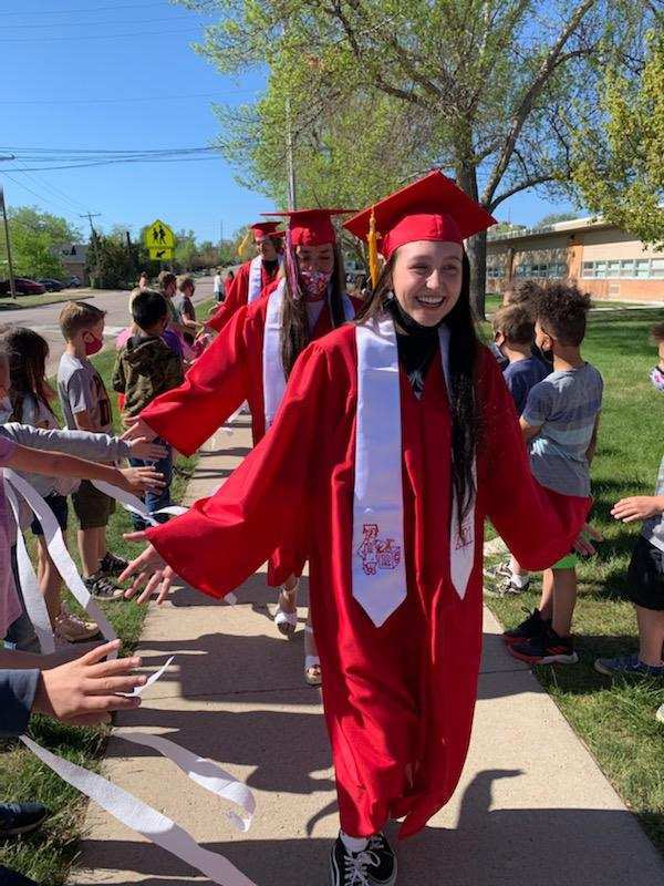 CobblerCoachP's tweet photo. One of the Best Things CHS does, Senior Grad Walk at Elementary Schools! 
Syd got to do this with friends, classmates &amp; mom got to ride along! Congratulations! https://t.co/MDU9KdMTsa