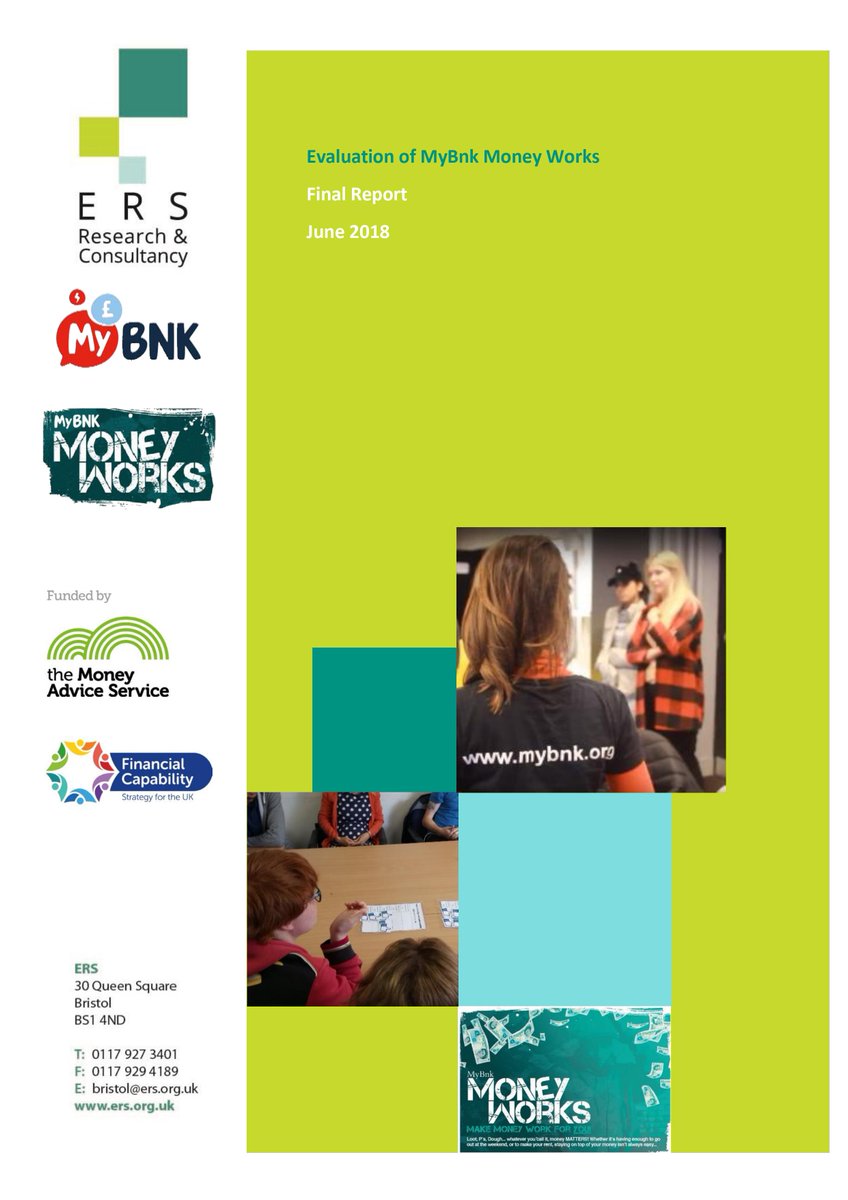 ERS’ 2018 evaluation of the <a href="/MyBnk/">My Bonk</a> Money Works project was referenced in a recent and interesting literature review by Berni Graham and @Dr_LoucaMai on behalf of <a href="/MoneyPensionsUK/">Money and Pensions Service (MaPS)</a>

Check out both reports in the links below:
MPS: moneyandpensionsservice.org.uk/wp-content/upl…
ERS: mybnk.org/wp-content/upl…