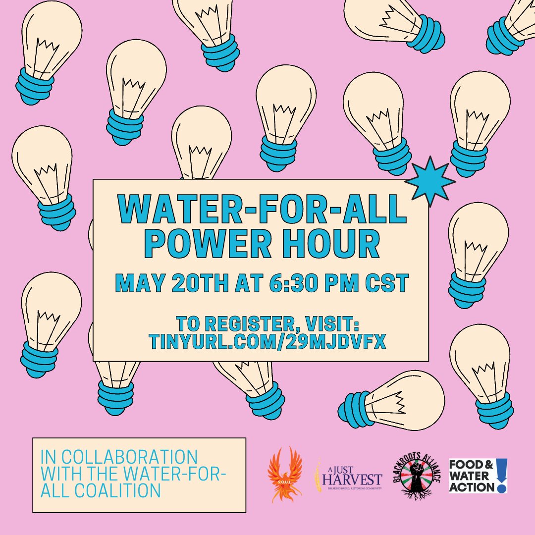 ChiFoodPolicy's tweet photo. Make an impact on social justice in Chicago with just an hour tonight, 6/20 at 6:30PM! We'll teach you about the #WaterAffordability crisis in #Chicago and the #WaterforAll Ordinance currently in City Council that would address it. See you there! Register: https://t.co/PdqtbBTDMd https://t.co/OsZhu3Ycpj