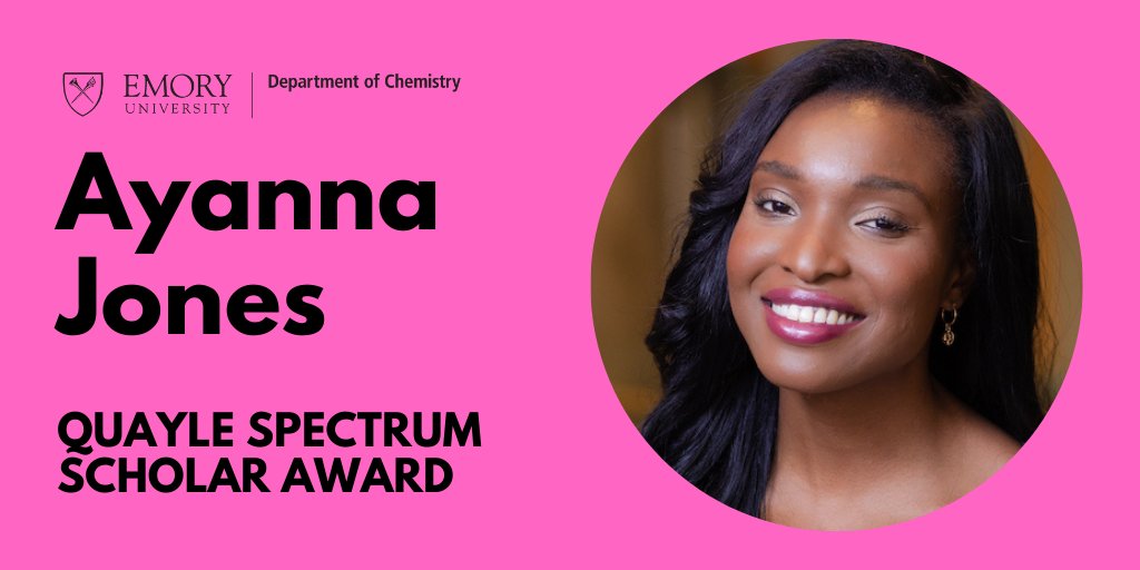 EmoryChem's tweet photo. Speaking of @OnlyAyanna's work with #BlackInChem, @EmoryBGSA, and beyond her nominator writes: "Ayanna clearly sees her opportunities as something to be shared, paid forward, and made all the more important for having an impact on others." #EmChemWins https://t.co/x4lEblpUNy