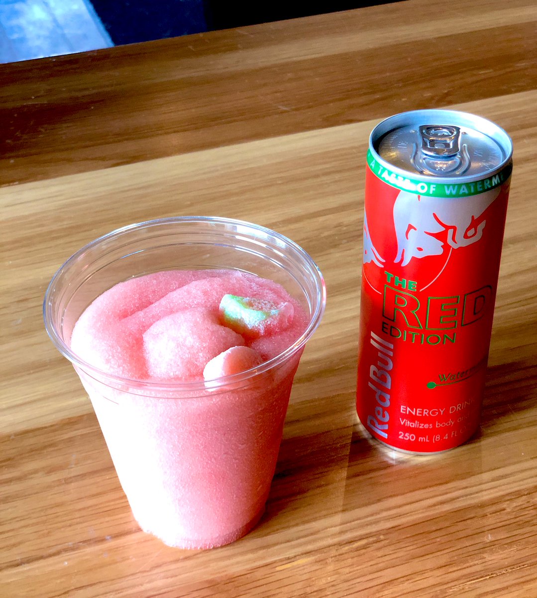 We’re no <a href="/Harry_Styles/">Harry Styles.</a> but we’re tryna get you watermelon sugar high with this one. NEW SLUSHY - watermelon sour patch kids infused vodka, watermelon <a href="/redbull/">Red Bull</a>