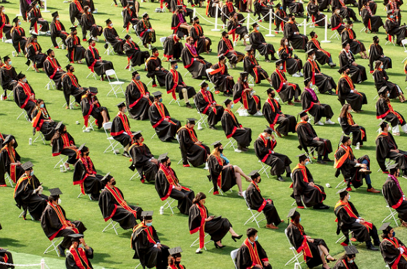 uscprovost's tweet photo. It is the final day of @USC's commencement. The event was held over seven days with 14 ceremonies. We celebrated graduates from the classes of 2020 and 2021, as they crossed the stage at the @lacoliseum for the first time since 1950. Congratulations! #USCGrad #USC #FightOn https://t.co/fMvmxDq4xj