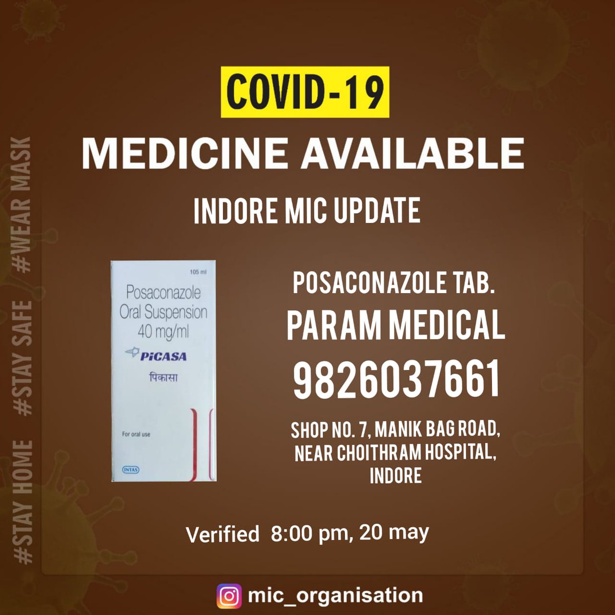 Imafreespeaker's tweet photo. #SOS #Verified #COVID19 #indorehelpline #indore #posaconazole #available #indoreSOS #CovidBuddy https://t.co/d9KNmbq6yK