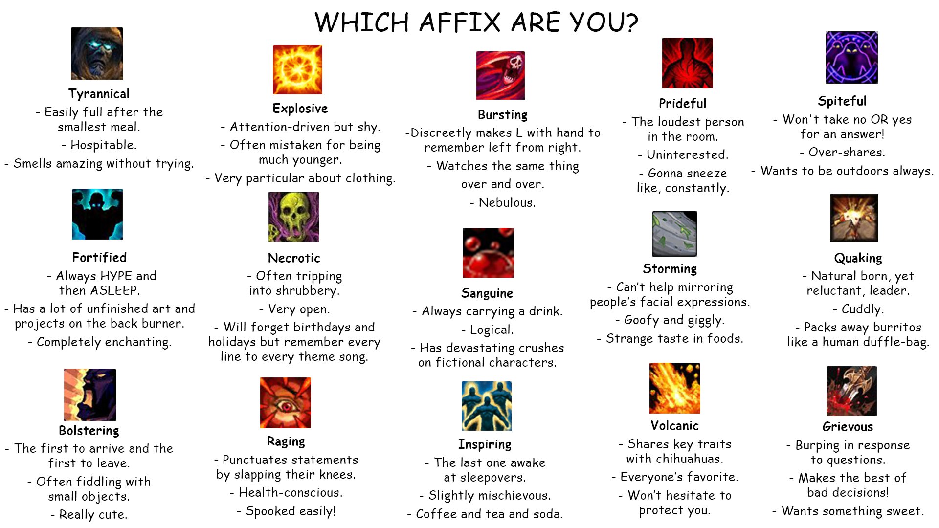 WoW Esports on Twitter "Which Affix (or Affix Combo) are you and your