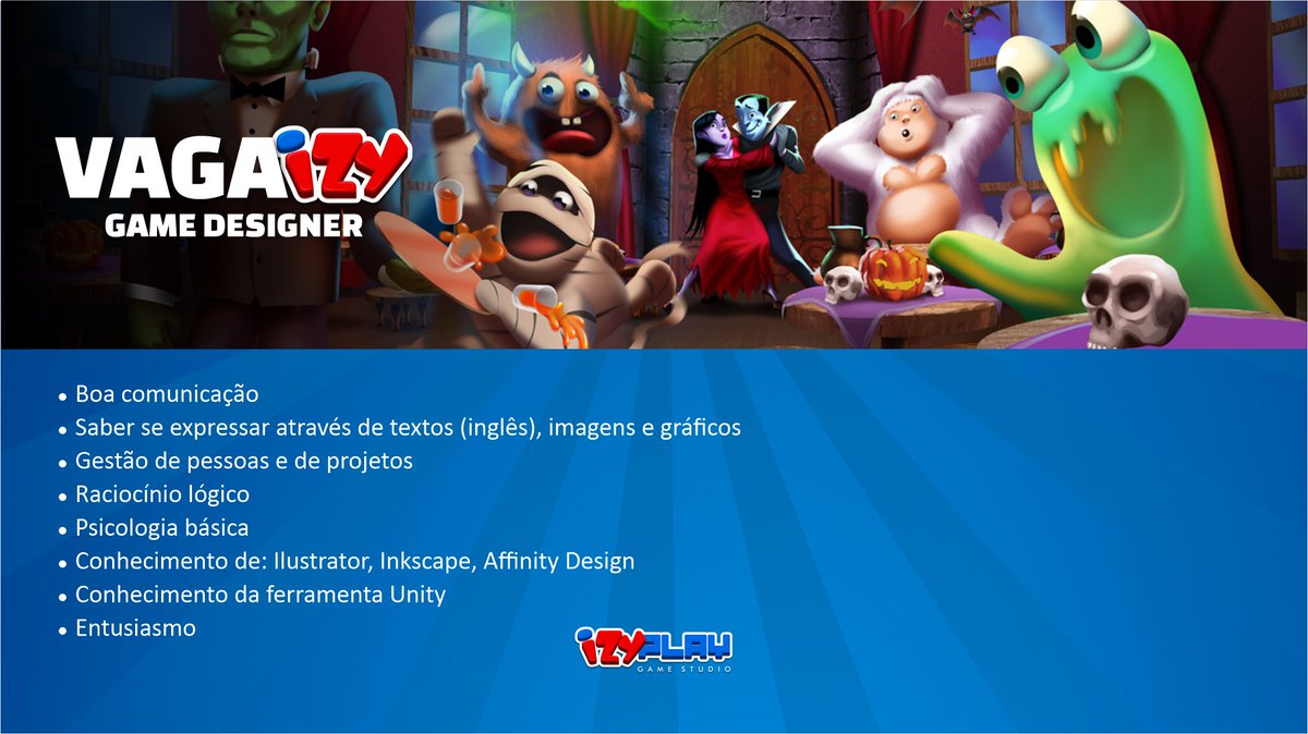 izyplay's tweet photo. Você gosta de hyper casuals e casuals games?
Gosta de criar game concepts e projetar a experiência do jogador?
Tem facilidade de gerenciar projetos? 
Inscreva-se ou atualize seus dados em nosso formulário: https://t.co/UC6SC51yAS https://t.co/e6emaHLE1N