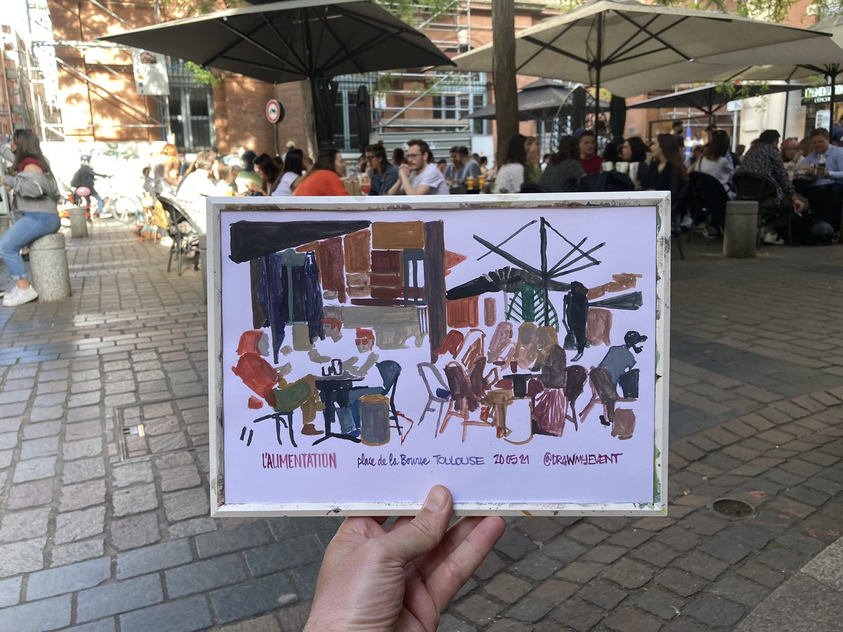 L’alimentation, place de la Bourse. De l’importance d’une nourriture riche mais variée pour sortir plus forts de la pandémie.
#livesketching #dessinersurlevif #fabercastell #gouachesketch #urbansketcherstoulouse #urbasketchers