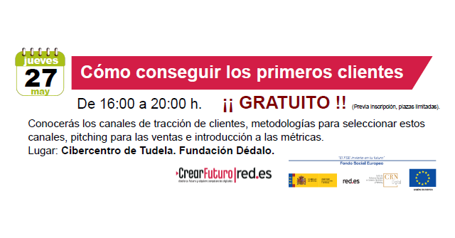 🎓CURSO GRATUITO: Cómo conseguir los primeros clientes.

📆Jueves, 27 de Mayo. De 16:00 a 20:00 h.

🌐Inscripciones aquí --> adalidformacionyempleo.com/redes/