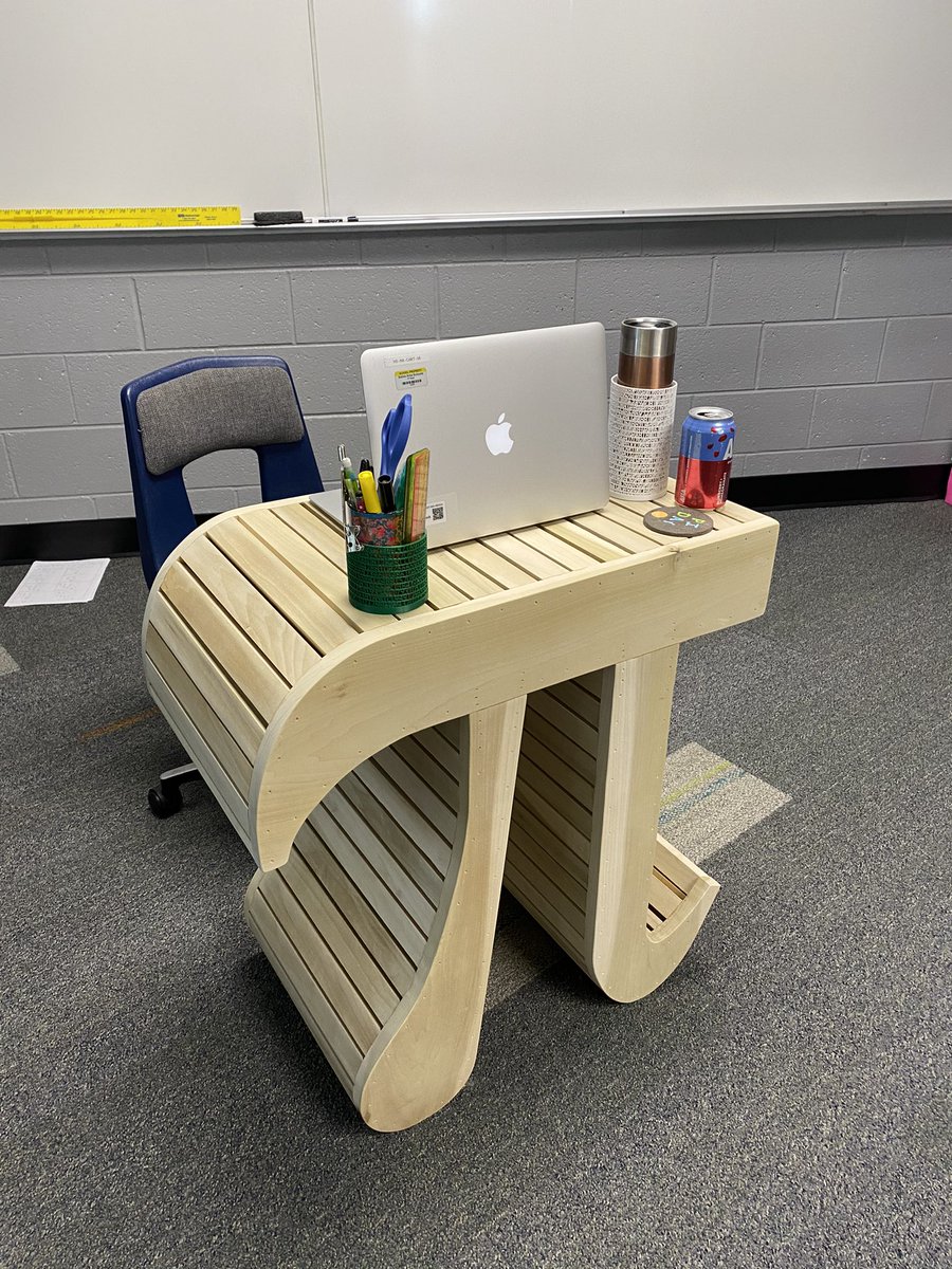 MsReikMath's tweet image. Sometimes a normal day turns extraordinary! Today the coolest piece of furniture EVER got delivered by a talented woodworker and mathematician! Such a special surprise and it was immediately adorned w/ pi paraphernalia. You can find me here gazing at it for the next few decades!
