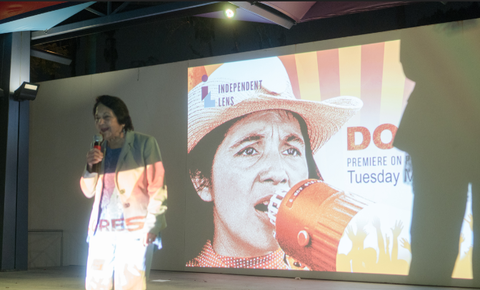 DoloresHuertaFD's tweet photo. #DHFThrowbackThursday to the La Plaza screening of DOLORES - the movie directed by Peter Bratt. What was your favorite part of the film? Comment below! Haven’t seen it yet? Visit: https://t.co/3DsHZIHJU0 to learn how you can! https://t.co/tod3iUvgyZ