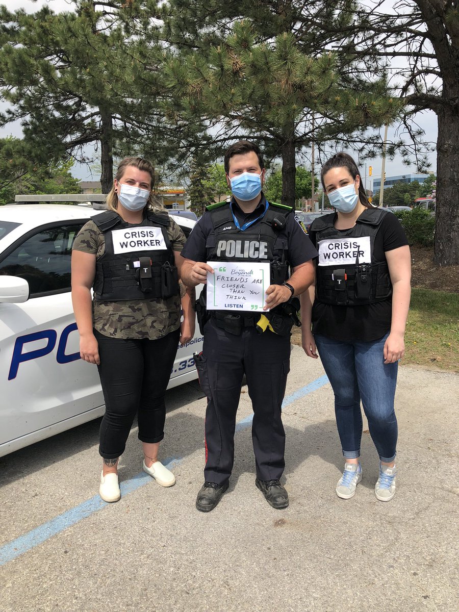 Peel Beyond The Blue.   Notice-Listen-Connect 
<a href="/peelbtb/">@PeelBTB</a> <a href="/canadabtb/">Canada Beyond The Blue</a>  <a href="/PeelPolice/">Peel Regional Police</a> “Friends are closer than you think”. Our CMHA crisis workers and officers from PRP Mobile Crisis Rapid Response Teams are a phone call away.