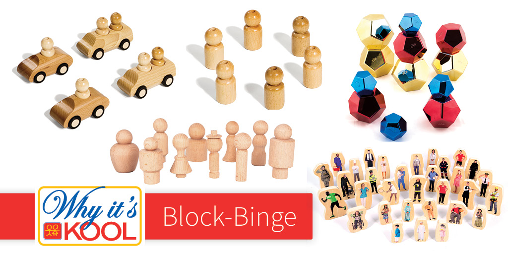 Learn about the latest additions to our Block Play collection by joining us TODAY at 4:30 PM for a full course 20 min blocks feast: Why it's Kool! Block Binge

Register for the free webinar now at tinyurl.com/blockbinge2