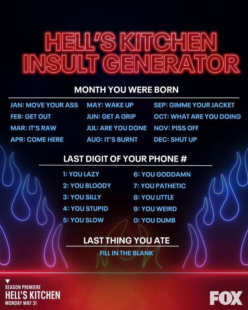 Hell's Kitchen on Twitter "Imagine GordonRamsay giving you a