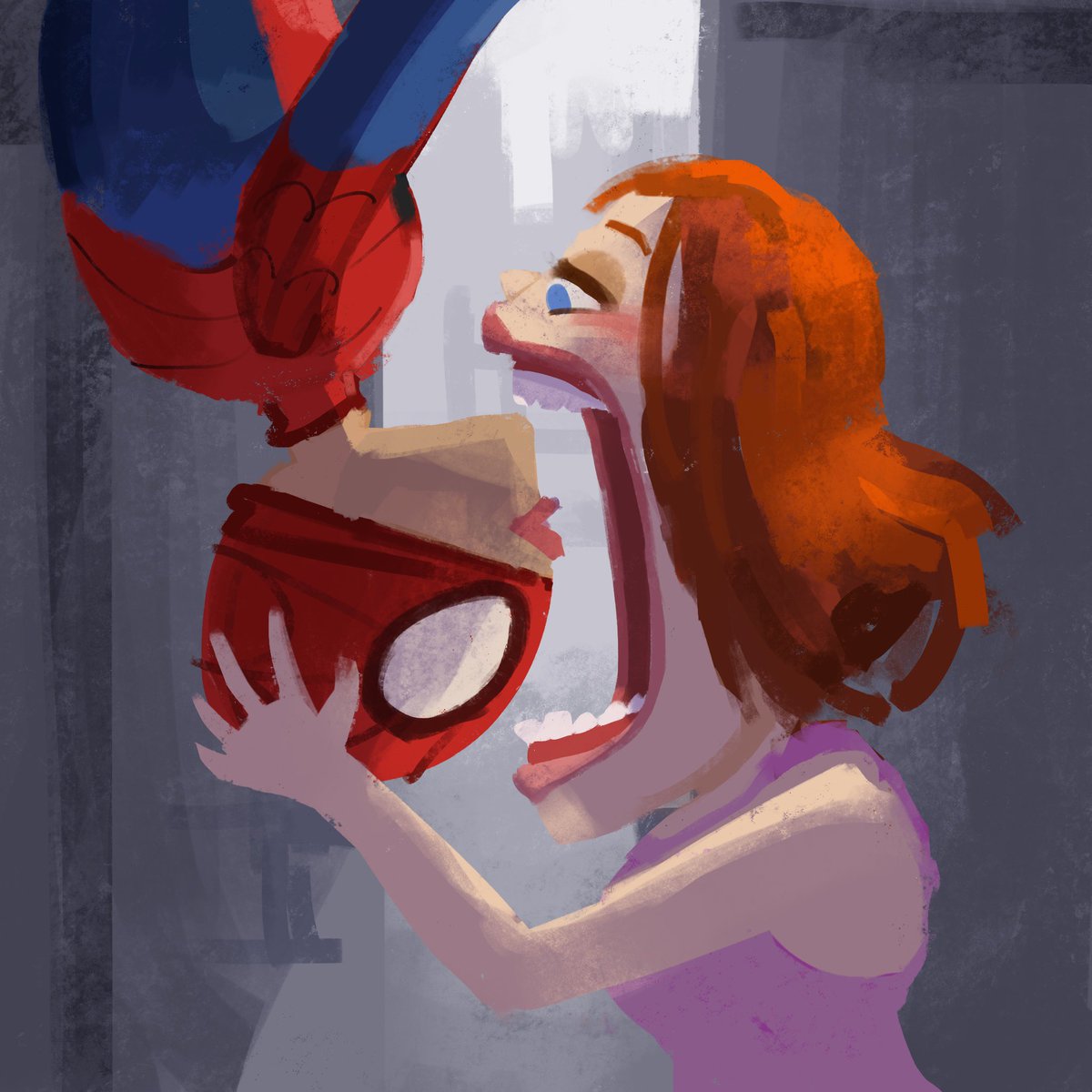 lukenool's tweet photo. That’s how spiders work, right?

Started painting an alleyway, turned into this.

#spiderman #spiderman #doeswhateveraspidercan https://t.co/IQy0zOHiAq