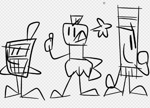 heres some doodles just now of chars from a cancelled object show a couple years ago. still wanna re-use some they were cool 