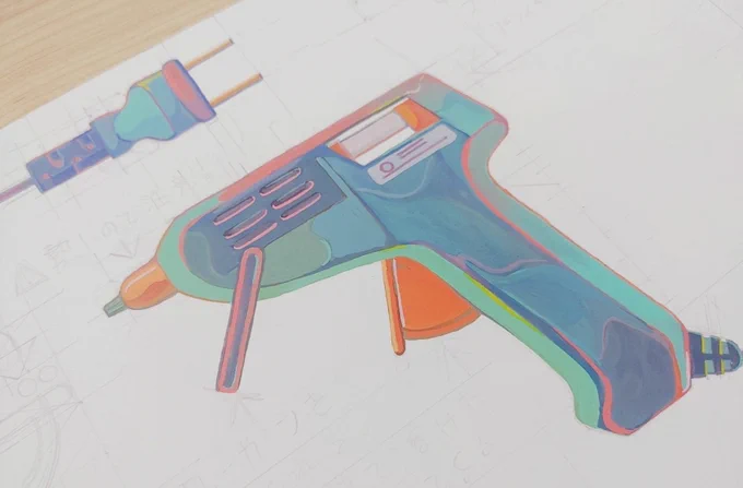 絵の具で描いてる、、、かわいい、、、課題終わらない、、、 