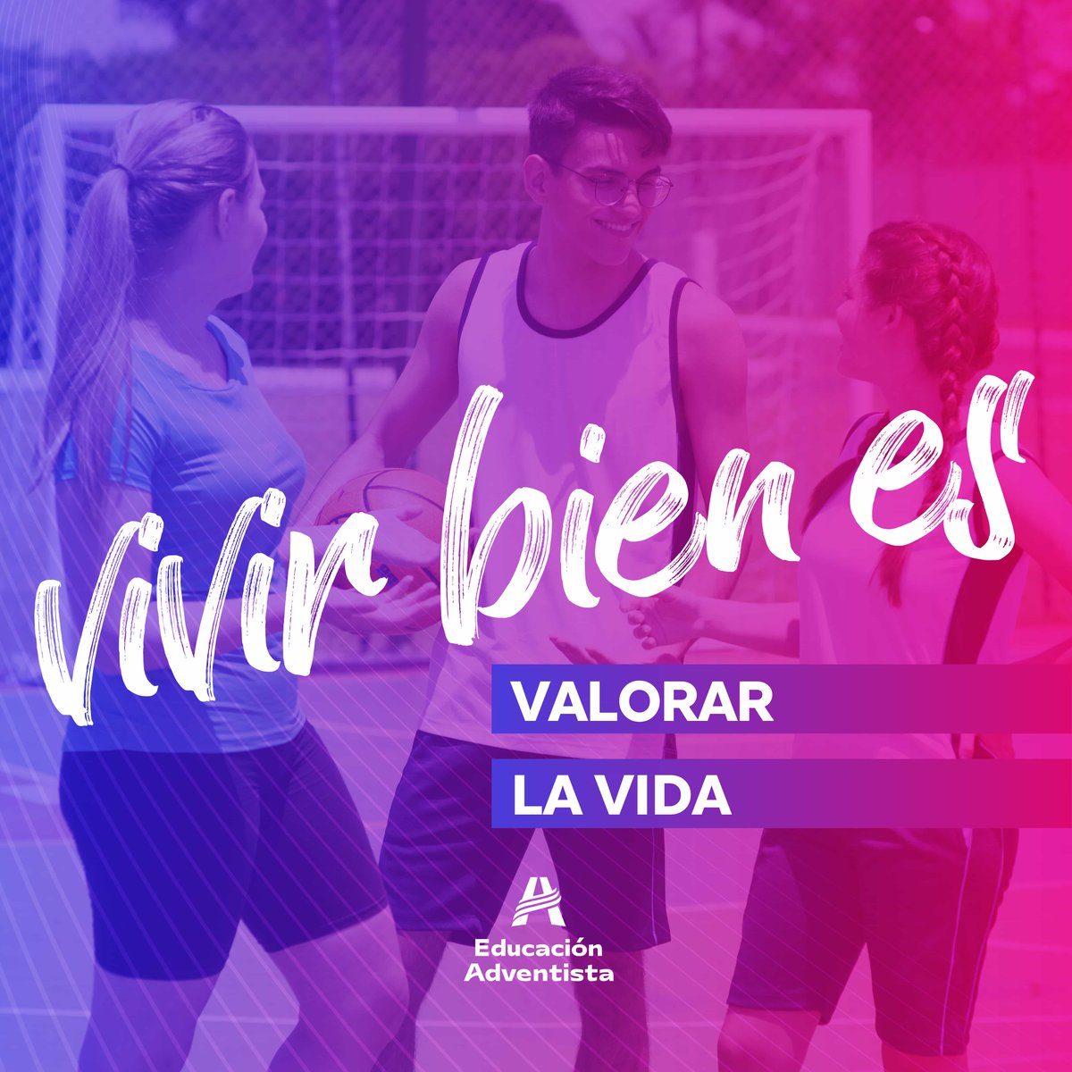 EAsudamerica's tweet photo. Hoy queremos compartir 3 objetivos que son ese "caballito de batalla" para 𝘃𝗶𝘃𝗶𝗿 𝘂𝗻𝗮 𝘃𝗶𝗱𝗮 𝗽𝗹𝗲𝗻𝗮. 

✅ Autoestima saludable ❤️
✅ Temperancia 🤚
✅ Vida cristiana plena 🙏

¡VIVIR BIEN ES valorar la vida! #PMDE #educaciónadventista https://t.co/cMcQkZM990