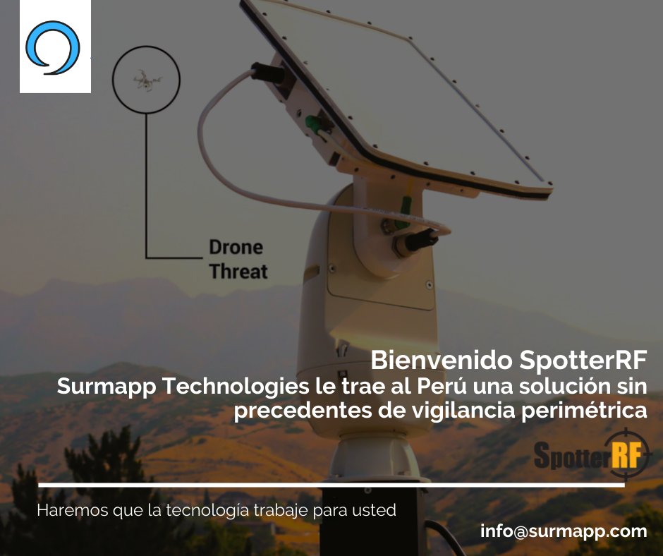 Surmapp Technologies le trae al Perú los radares de vigilancia perimetral SpotterRF, el primer sistema avanzado de radar de vigilancia compacto (CSR) del mundo para la detección perimetral, terrestre, aérea, marítima y de drones.
#dronestechnology #portauthority #maritimeindustry