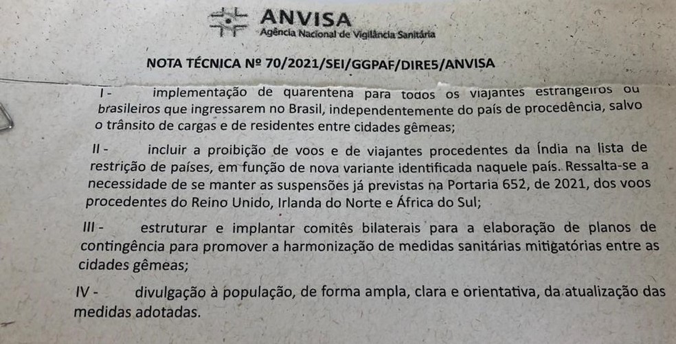 g1's tweet photo. Aqui no Brasil, a Anvisa alertou o governo federal sobre a necessidade de proibir voos e viajantes da Índia, mas foi ignorada por dias ==> https://t.co/DLmrBN2qGy #G1 https://t.co/1f2KkPZ980