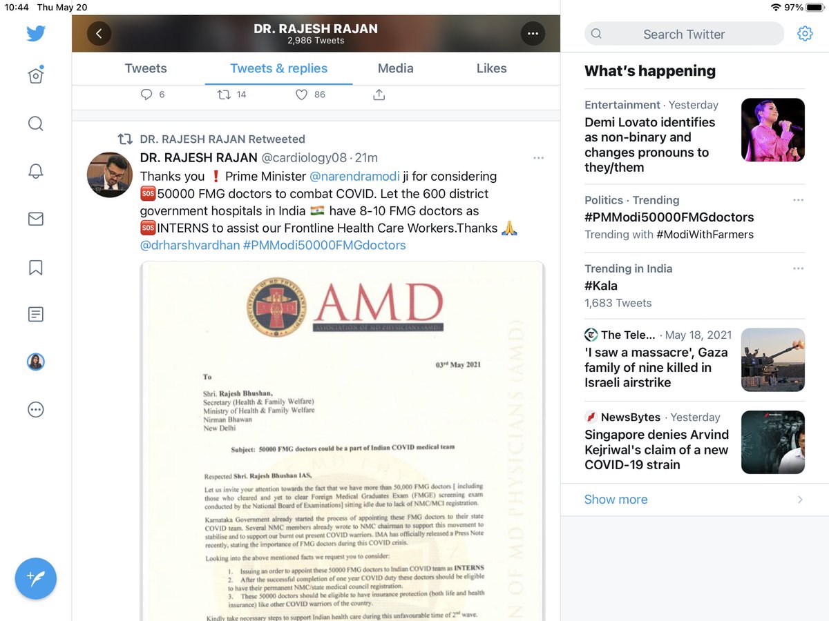 Shukla_Sur's tweet photo. Support the doctors, not the PM! 
#PMModi50000FMGdoctors @indSupremeCourt @DrHVoffice @drharshvardhan @narendramodi @MoHFW_INDIA 
Live conference with the writers of these letters, not a speech for Varanasi front liners. https://t.co/9do3ODhnHr